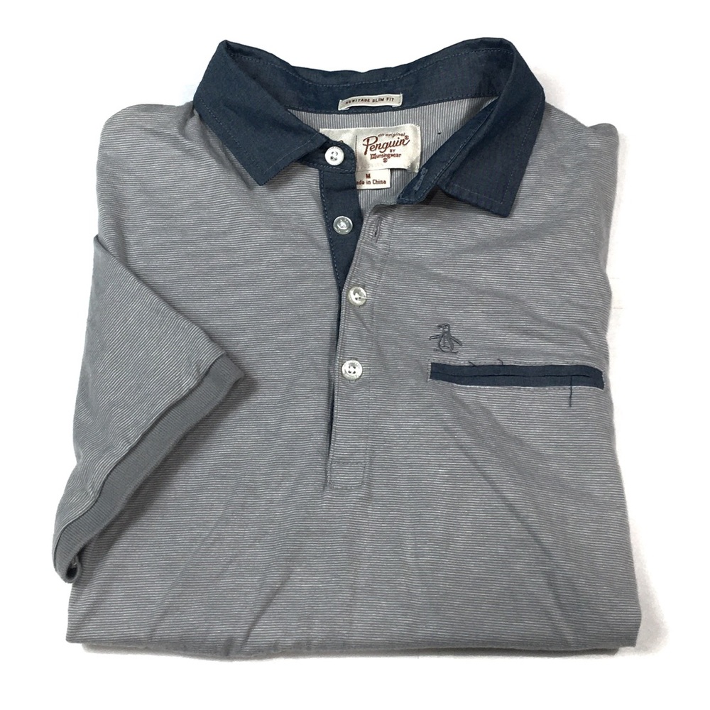 🐳PO25 Original Penguin Heritage Slim Polo Shirt M